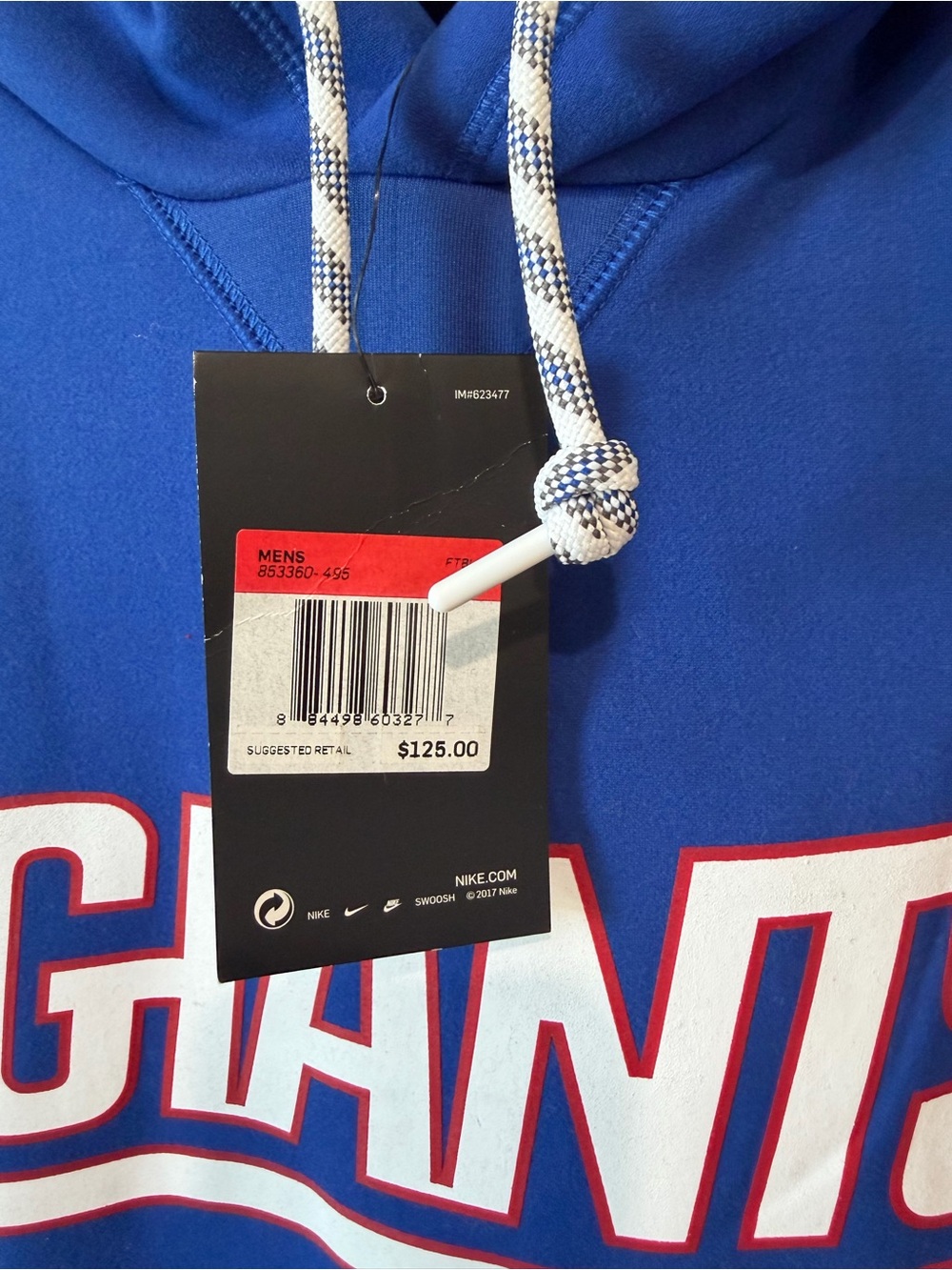 Nike Blue New York Giants Pullover Hoodie - Picture 2 of 3